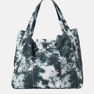Zara Black & White Tie-Dye Canvas Tote